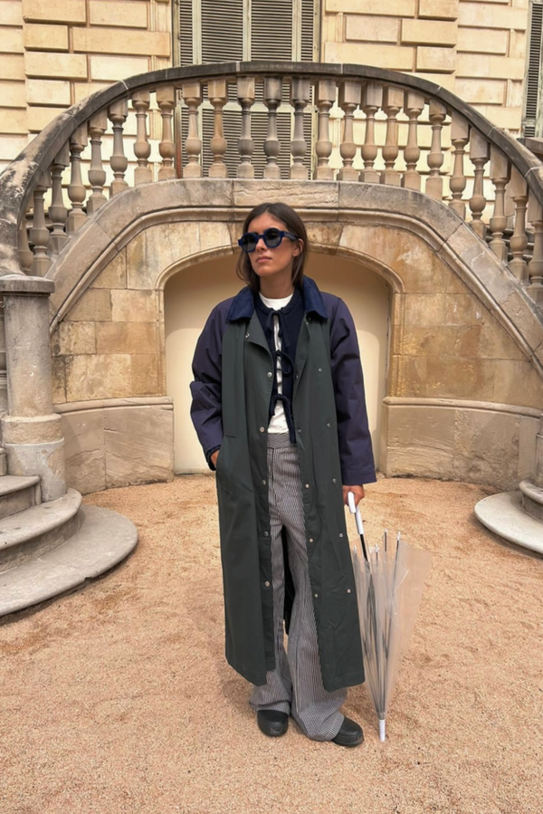 Color Block Trench Coat