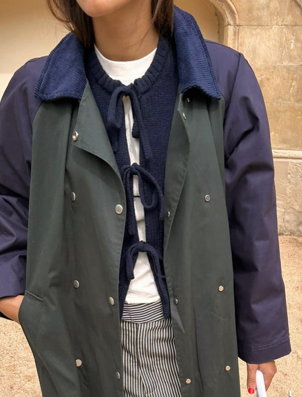 Color Block Trench Coat