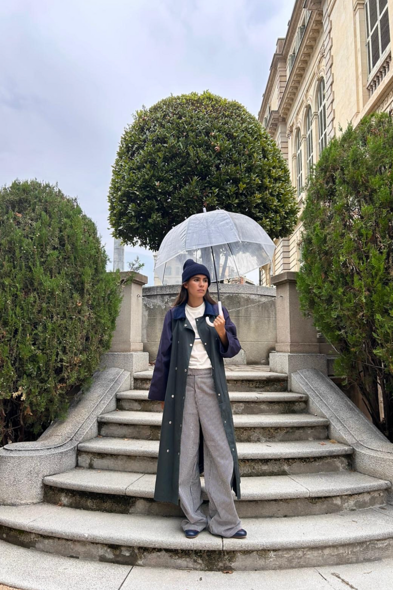 Color Block Trench Coat
