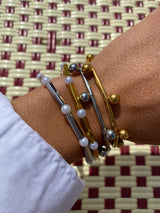 Dorés Scrunchie Bracelet in Silver Rectangle