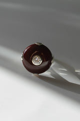 Celt Ring Burgundy in Silver