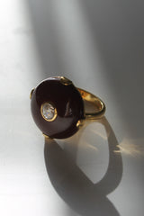 Celt Ring Burgundy in Gold