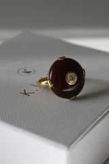 Celt Ring Burgundy in Gold