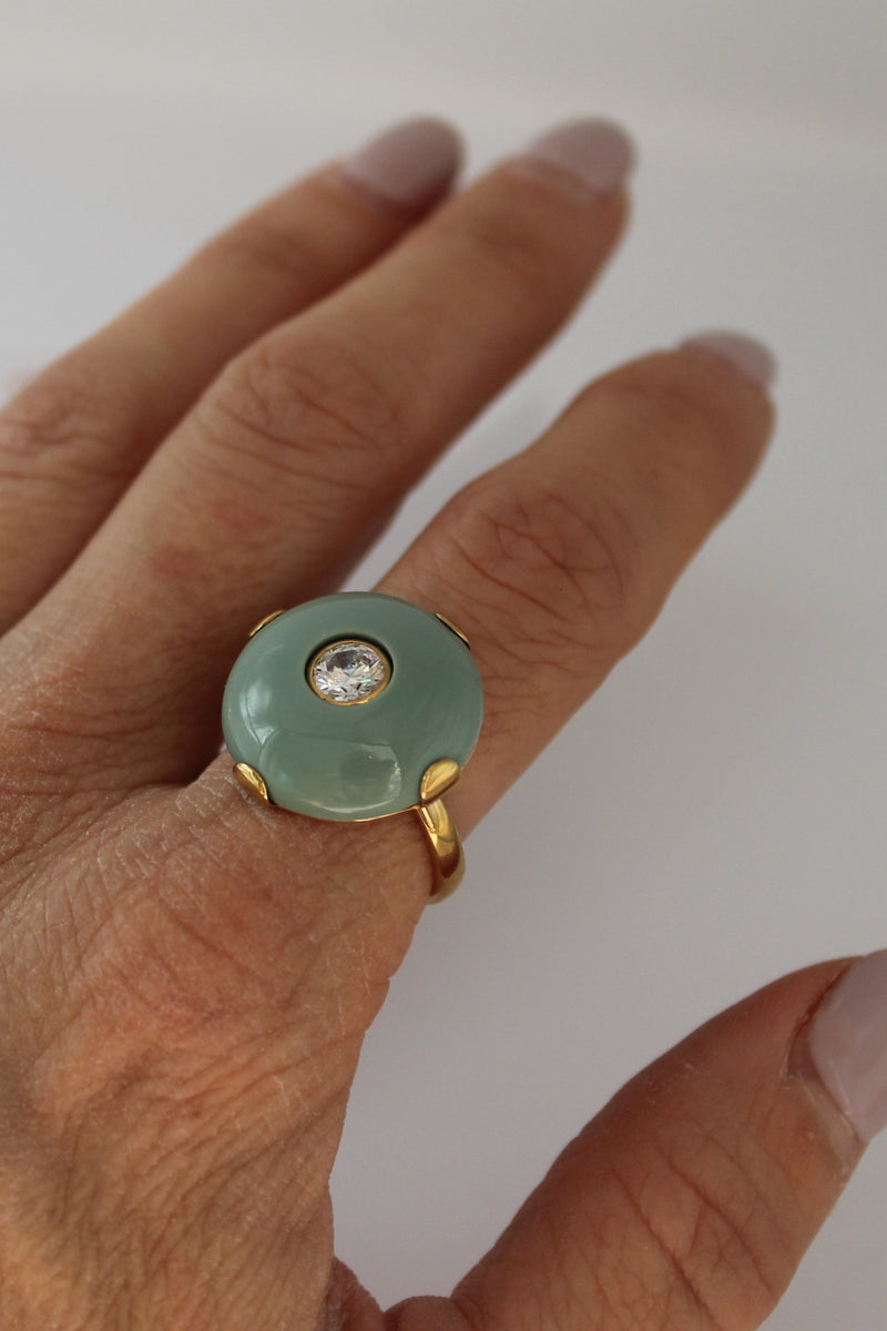 Celt Ring Gold in Sea Foam