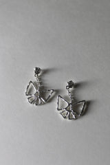 Bow Drop Earrings in Silver