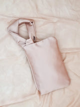 Knot Clutch in Blush Satin