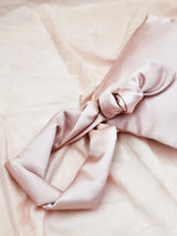 Knot Clutch in Blush Satin
