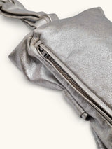 Bow Clutch in Gilded Cotton Silver