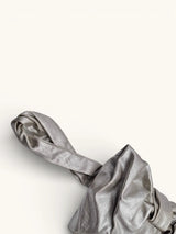 Bow Clutch in Gilded Cotton Silver