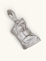 Bow Clutch in Gilded Cotton Silver