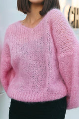 Mohair Knit Jumper in Soft Berry