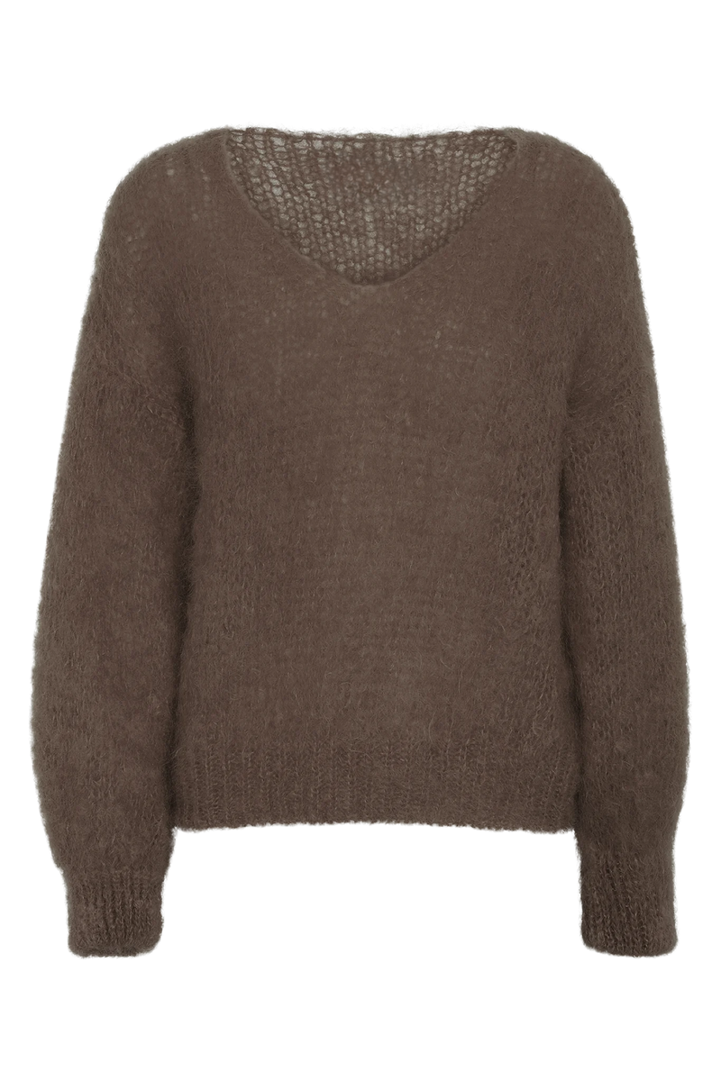 Mohair Knit Jumper in Brown