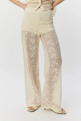 Crochet Lace Trouser in Cream