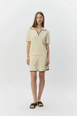Jamie Knit Polo in Off White