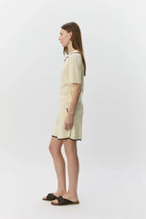 Jamie Knit Polo in Off White