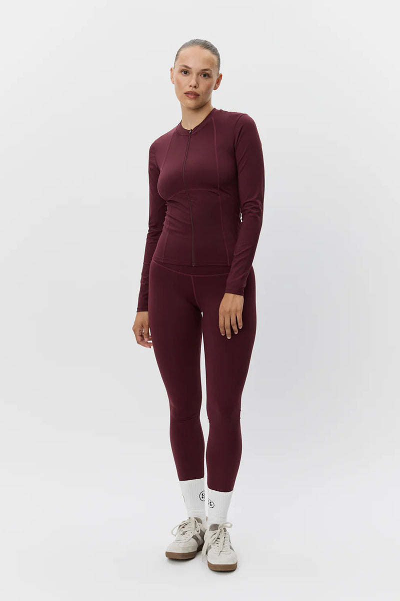 Jaya Zip Up Sports Jacket in Burgundy