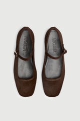 Julieta Mary Janes in Chocolate Calf Hair