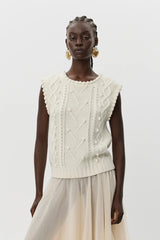 Kamela Vest in Ecru