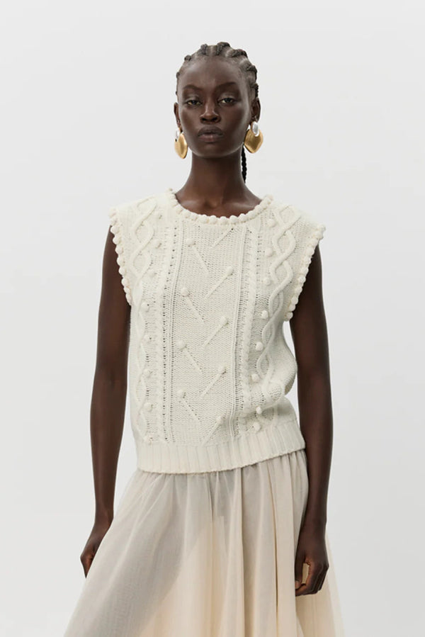 Kamela Vest in Ecru