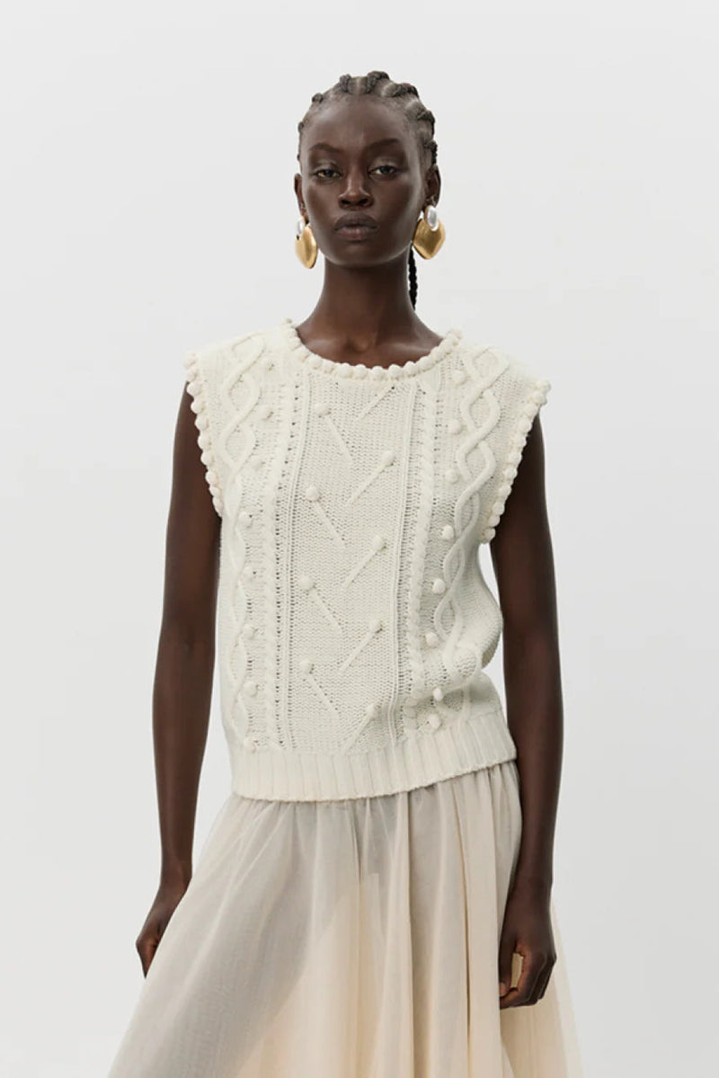 Kamela Vest in Ecru