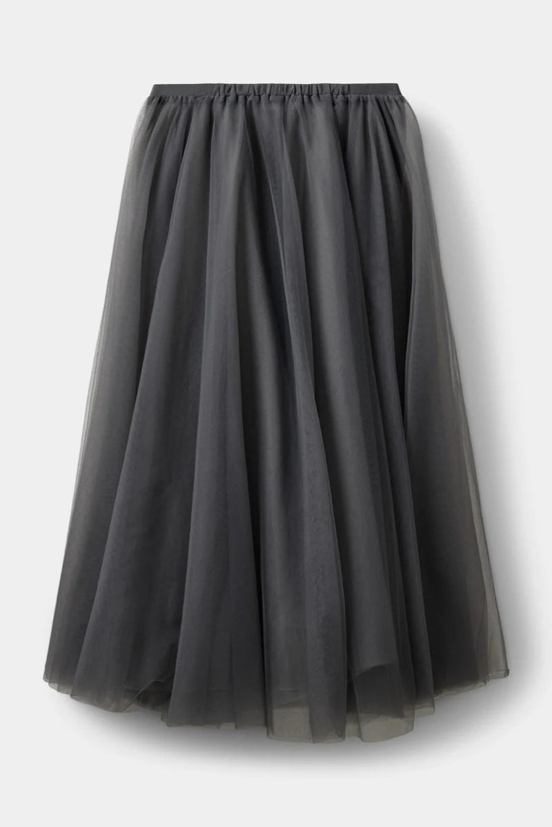 Kayla Tulle Skirt in Stone Grey