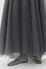 Kayla Tulle Skirt in Stone Grey
