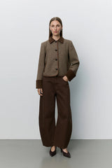 Kami Short Jacket in Brown Check
