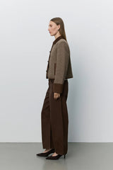 Kami Short Jacket in Brown Check