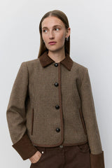 Kami Short Jacket in Brown Check