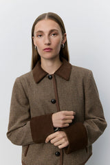 Kami Short Jacket in Brown Check