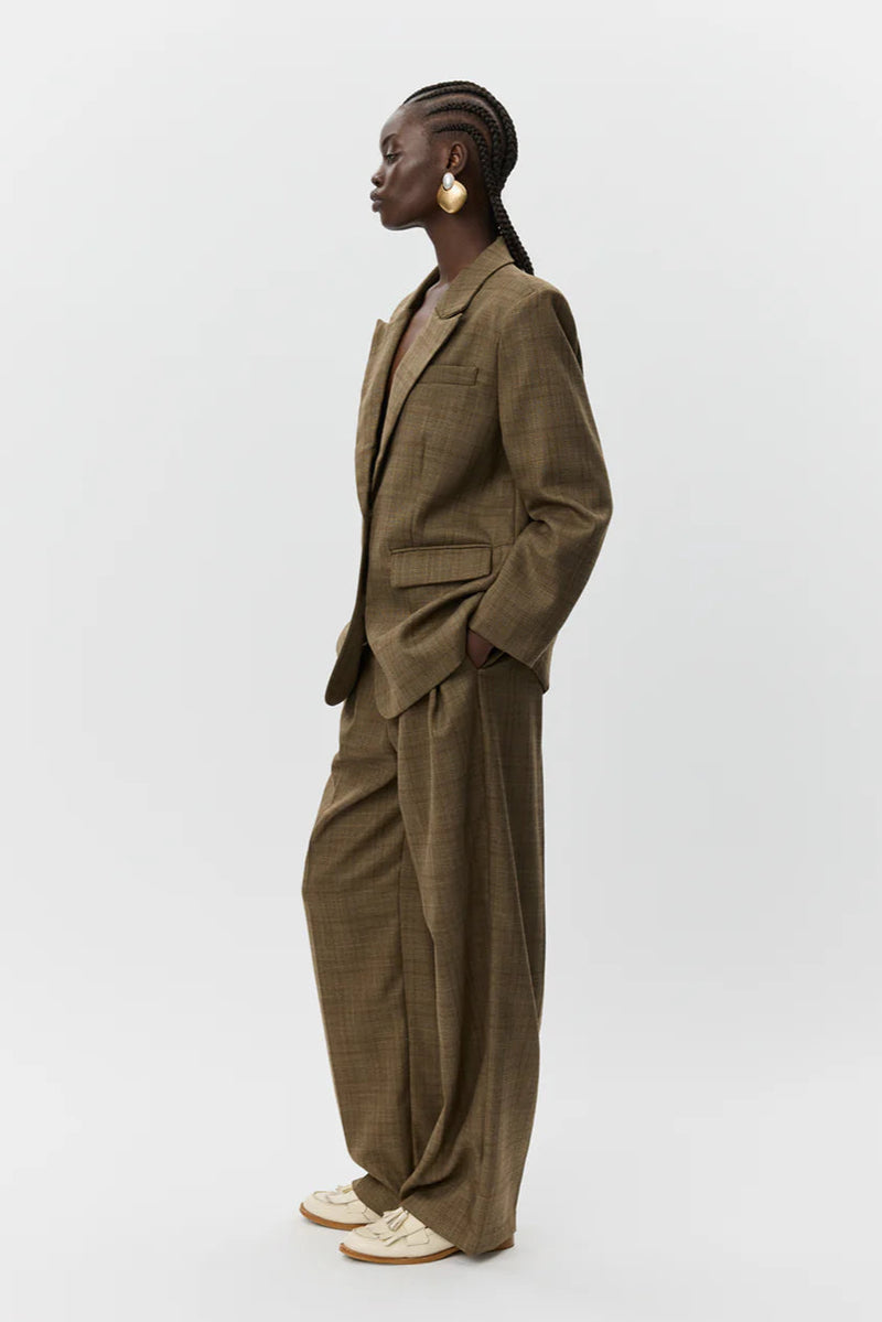 Check Blazer in Brown