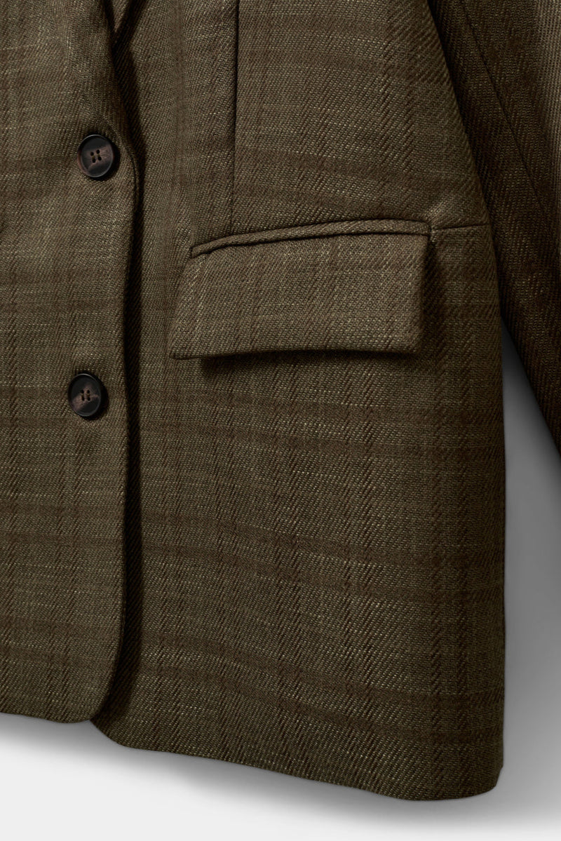 Check Blazer in Brown