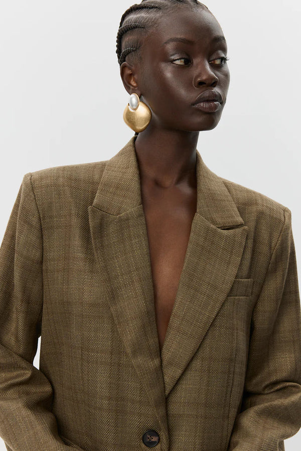 Check Blazer in Brown