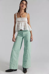 Libre Wide-Leg Jeans in Cameo Green