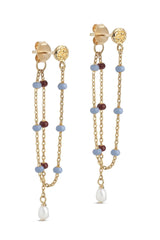 Lola Pearl Earrings in Blue Wine