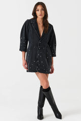 Bette Studded Dress in Raven
