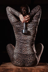 Long Sleeve Quarter Zip in Leopard Print