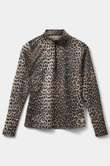 Long Sleeve Quarter Zip in Leopard Print