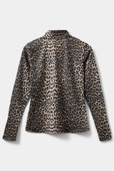 Long Sleeve Quarter Zip in Leopard Print