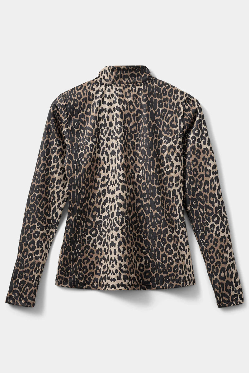 Long Sleeve Quarter Zip in Leopard Print
