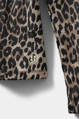Long Sleeve Quarter Zip in Leopard Print