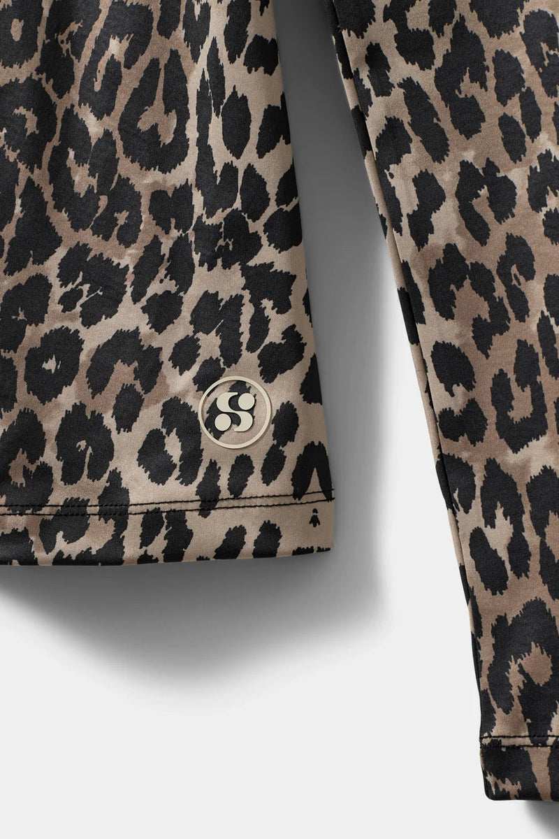 Long Sleeve Quarter Zip in Leopard Print