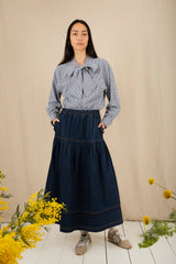 Manderie Skirt in Dark Wash Denim