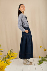 Manderie Skirt in Dark Wash Denim