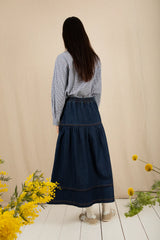 Manderie Skirt in Dark Wash Denim