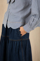 Manderie Skirt in Dark Wash Denim