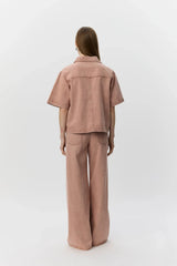 Short Sleeve Denim Shirt in Rose Denim