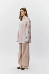Oversized Striped Shirt in Light Rose