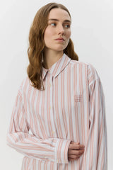 Oversized Striped Shirt in Light Rose