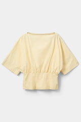 Boat Neck Blouse in Light Yellow